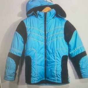 Kids Blue and Black Puffer Jacket